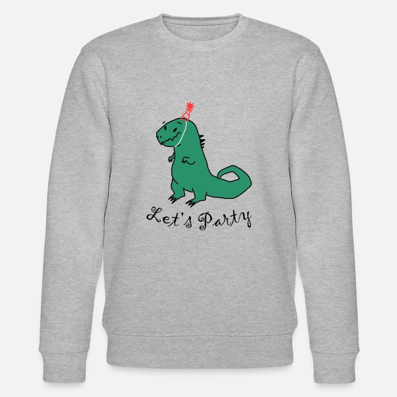 Party Dino T-Rex - Stanley/Stella Unisex Bio-Sweatshirt CHANGER  - Grau meliert