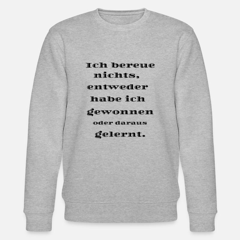 Ich bereue nichts - Stanley/Stella Unisex Bio-Sweatshirt CHANGER  - Grau meliert