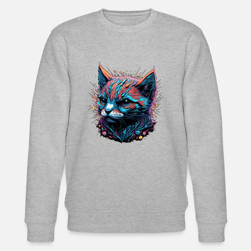 Œil de chat lugubre - Sweat bio CHANGER Stanley/Stella Unisexe - gris chiné
