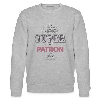 L authentique super patron - Sweat bio CHANGER Stanley/Stella Unisexe - gris chiné - Devant - Nik (191cm) & Marisol (170cm)