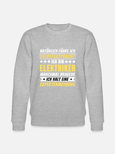 Ich führe Selbstgespräche - Elektriker Edition - Stanley/Stella Unisex Bio-Sweatshirt CHANGER  - Grau meliert