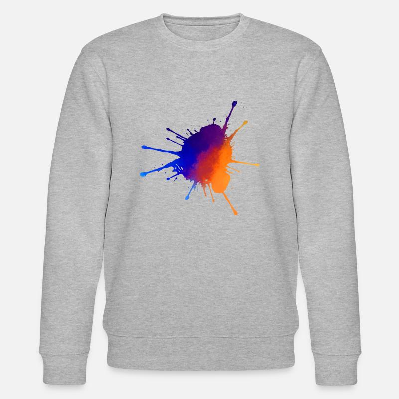 farbenfroher Klecks - Stanley/Stella Unisex Bio-Sweatshirt CHANGER  - Grau meliert