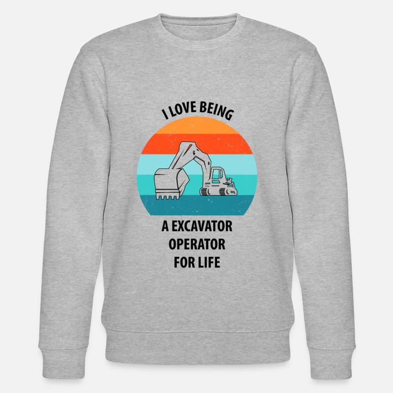 Bagger Baggerfahrer Baggerwagen - Stanley/Stella Unisex Bio-Sweatshirt CHANGER  - Grau meliert