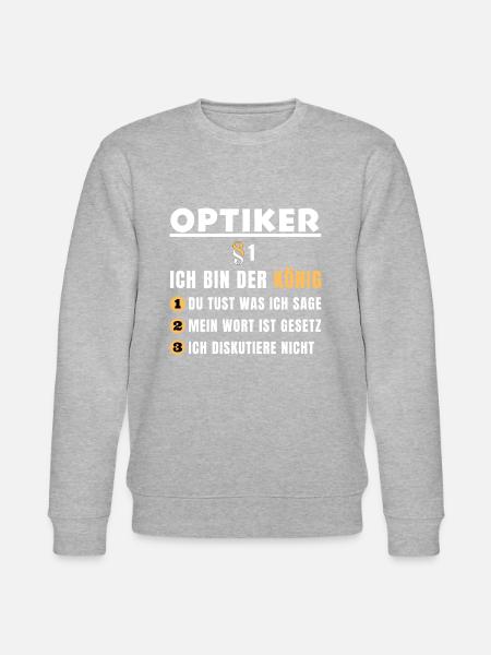 Optiker Geschenk - Ich bin der König - Stanley/Stella Unisex Bio-Sweatshirt CHANGER - Grau meliert