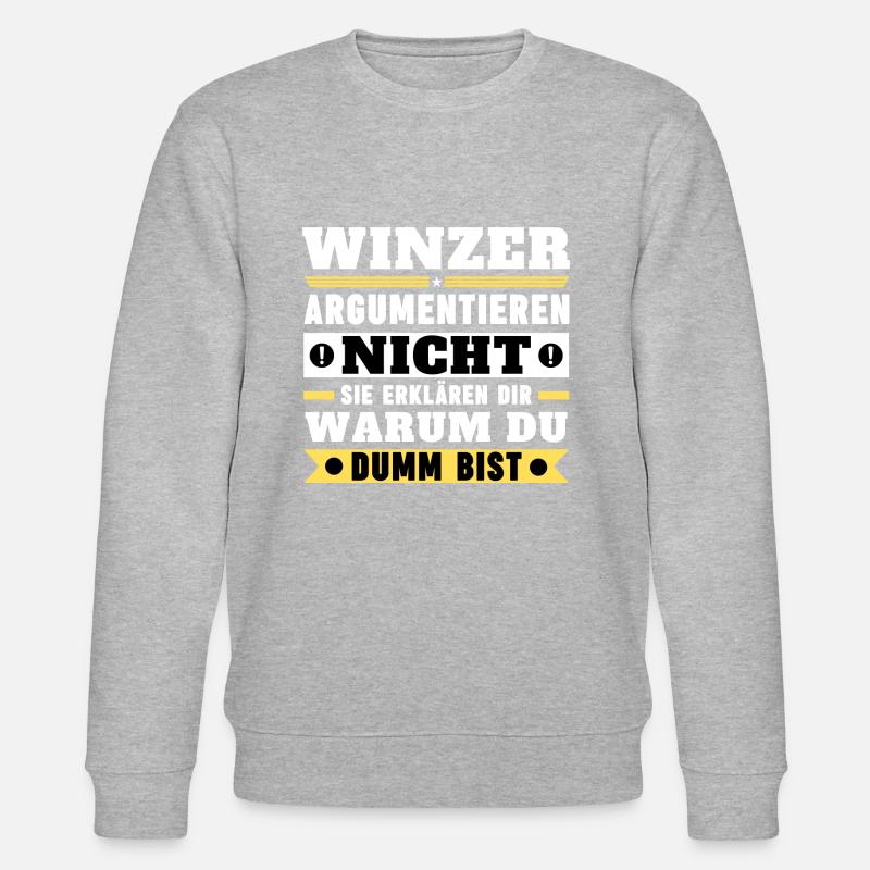 Winzer argumentieren nicht - Stanley/Stella Unisex Bio-Sweatshirt CHANGER - Grau meliert