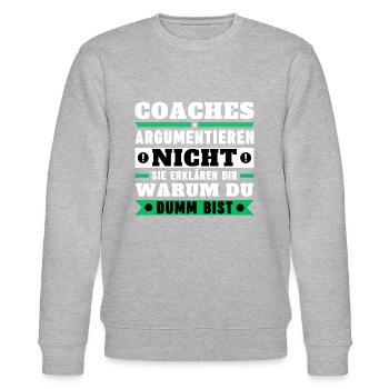 Coaches argumentieren nicht - Stanley/Stella Unisex Bio-Sweatshirt CHANGER  - Grau meliert - Vorne - Nik (191cm) & Marisol (170cm)