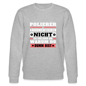 Polierer argumentieren nicht - Stanley/Stella Unisex Bio-Sweatshirt CHANGER  - Grau meliert - Vorne - Nik (191cm) & Marisol (170cm)