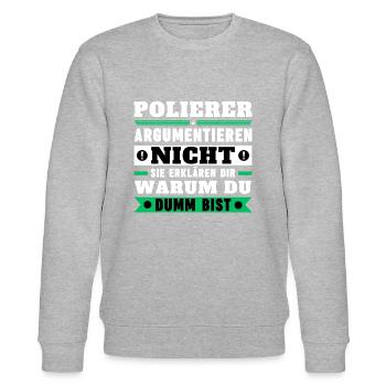 Polierer argumentieren nicht - Stanley/Stella Unisex Bio-Sweatshirt CHANGER  - Grau meliert - Vorne - Nik (191cm) & Marisol (170cm)
