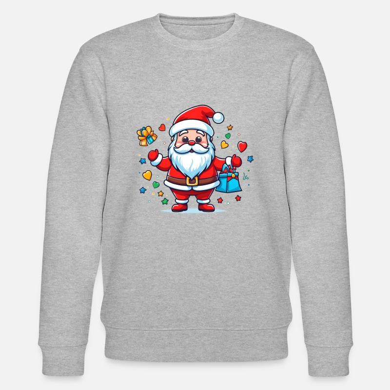 Daumen hoch Weihnachtsmann - Stanley/Stella Unisex Bio-Sweatshirt CHANGER  - Grau meliert