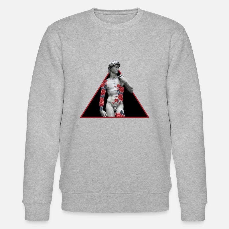 David mit Rose Tattoo - Stanley/Stella Unisex Bio-Sweatshirt CHANGER  - Grau meliert