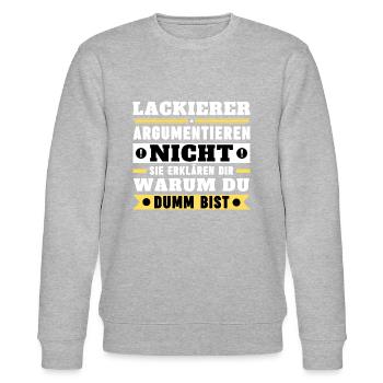 Lackierer argumentieren nicht - Stanley/Stella Unisex Bio-Sweatshirt CHANGER  - Grau meliert - Vorne - Nik (191cm) & Marisol (170cm)