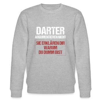 Darters don't argue - Stanley/Stella CHANGER Unisex Organic Sweatshirt - heather grey - Front - Nik (191cm) & Marisol (170cm)