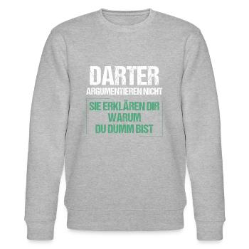 Darters don't argue - Stanley/Stella CHANGER Unisex Organic Sweatshirt - heather grey - Front - Nik (191cm) & Marisol (170cm)
