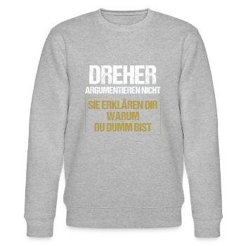 Dreher argumentieren nicht - Stanley/Stella Unisex Bio-Sweatshirt CHANGER  - Grau meliert - Vorne - Nik (191cm) & Marisol (170cm)