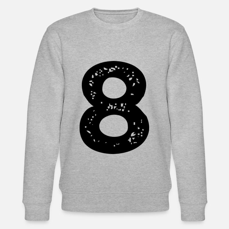 8 Zahl Trikot - Stanley/Stella Unisex Bio-Sweatshirt CHANGER  - Grau meliert