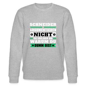 Schneider argumentieren nicht - Stanley/Stella Unisex Bio-Sweatshirt CHANGER  - Grau meliert - Vorne - Nik (191cm) & Marisol (170cm)