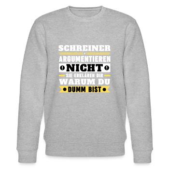 Schreiner argumentieren nicht - Stanley/Stella Unisex Bio-Sweatshirt CHANGER  - Grau meliert - Vorne - Nik (191cm) & Marisol (170cm)