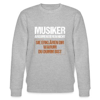 Les musiciens ne discutent pas - Sweat bio CHANGER Stanley/Stella Unisexe - gris chiné - Devant - Nik (191cm) & Marisol (170cm)