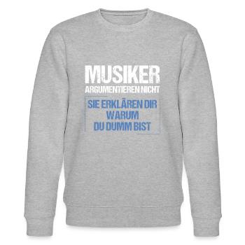 Les musiciens ne se disputent pas - Sweat bio CHANGER Stanley/Stella Unisexe - gris chiné - Devant - Nik (191cm) & Marisol (170cm)