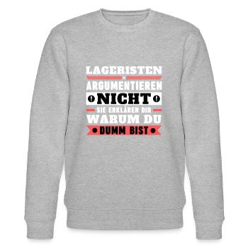 Warehouse clerks don't argue - Stanley/Stella CHANGER Unisex Organic Sweatshirt - heather grey - Front - Nik (191cm) & Marisol (170cm)