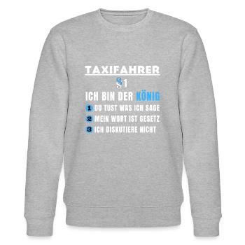 Taxifahrer Geschenk - Ich bin der König - Stanley/Stella Unisex Bio-Sweatshirt CHANGER  - Grau meliert - Vorne - Nik (191cm) & Marisol (170cm)