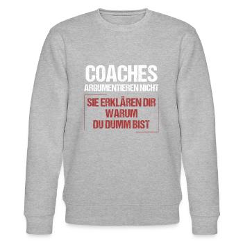 Coaches argumentieren nicht - Stanley/Stella Unisex Bio-Sweatshirt CHANGER  - Grau meliert - Vorne - Nik (191cm) & Marisol (170cm)