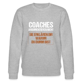 Coaches argumentieren nicht - Stanley/Stella Unisex Bio-Sweatshirt CHANGER  - Grau meliert - Vorne - Nik (191cm) & Marisol (170cm)