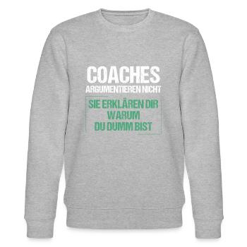Coaches argumentieren nicht - Stanley/Stella Unisex Bio-Sweatshirt CHANGER  - Grau meliert - Vorne - Nik (191cm) & Marisol (170cm)