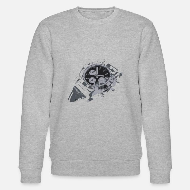Creative drawing clock - Stanley/Stella CHANGER Unisex Organic Sweatshirt - heather grey
