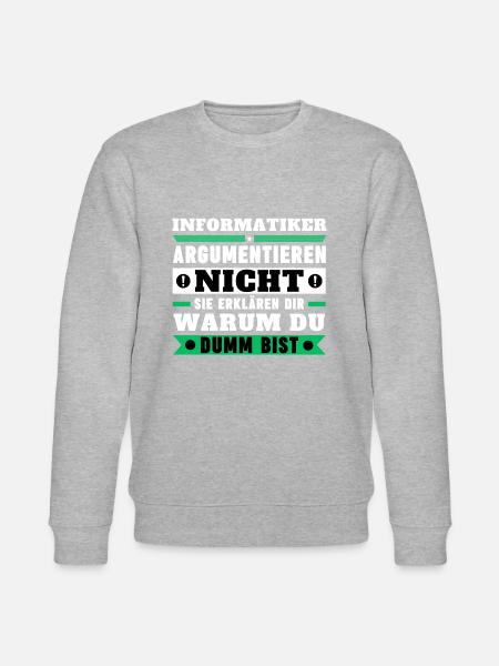 Informatiker argumentieren nicht - Stanley/Stella Unisex Bio-Sweatshirt CHANGER - Grau meliert