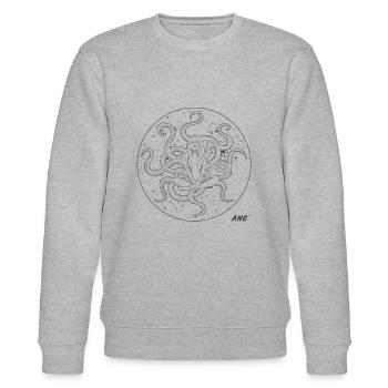Octopussy Black & White - Stanley/Stella Unisex Bio-Sweatshirt CHANGER  - Grau meliert - Vorne - Nik (191cm) & Marisol (170cm)