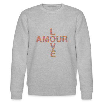 Amour - Sweat bio CHANGER Stanley/Stella Unisexe - gris chiné - Devant - Nik (191cm) & Marisol (170cm)