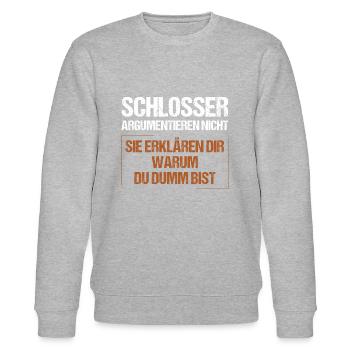 Schlosser argumentieren nicht - Stanley/Stella Unisex Bio-Sweatshirt CHANGER  - Grau meliert - Vorne - Nik (191cm) & Marisol (170cm)