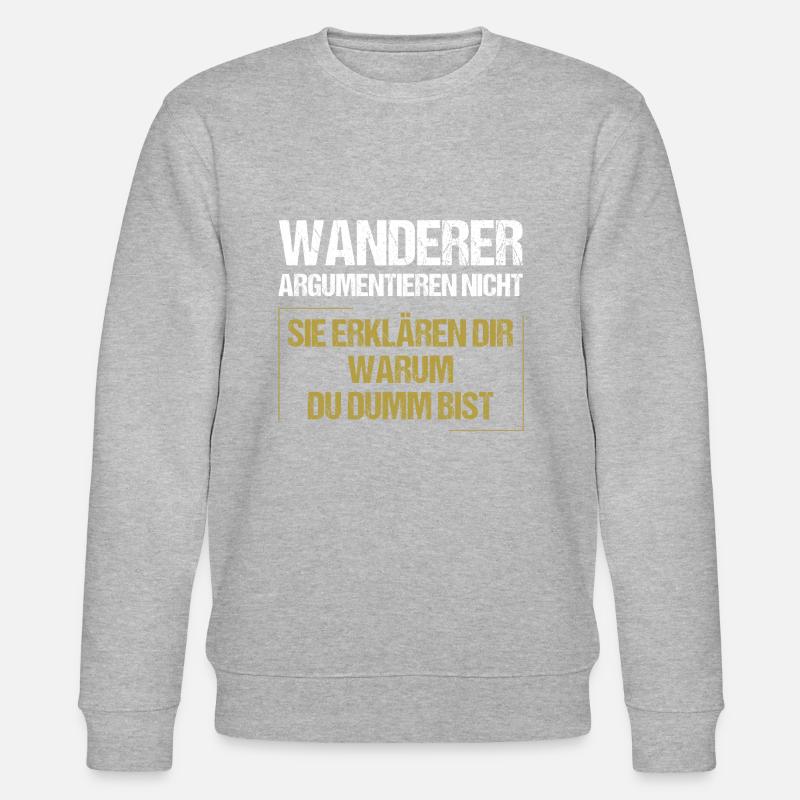Wanderer argumentieren nicht - Stanley/Stella Unisex Bio-Sweatshirt CHANGER  - Grau meliert