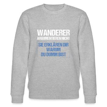 Wanderer argumentieren nicht - Stanley/Stella Unisex Bio-Sweatshirt CHANGER  - Grau meliert - Vorne - Nik (191cm) & Marisol (170cm)