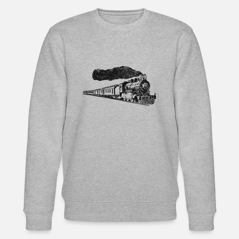 Zug-eisenbahn-dampflok-lo - Stanley/Stella Unisex Bio-Sweatshirt CHANGER  - Grau meliert