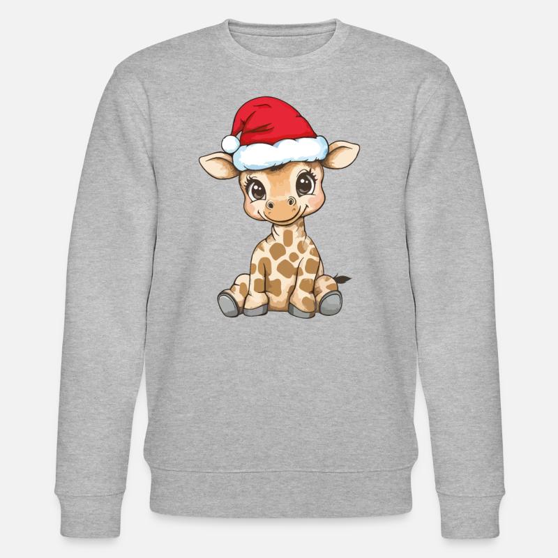 Girafe Noël mignon Noël mignon - Sweat bio CHANGER Stanley/Stella Unisexe - gris chiné