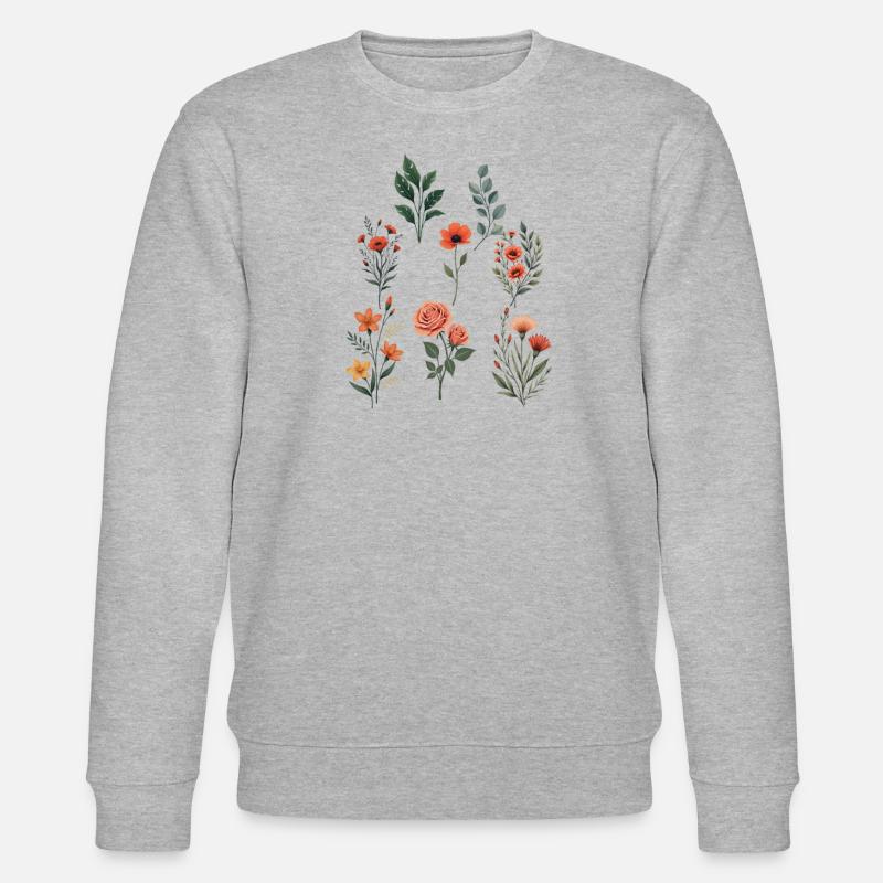 Verschiedene florale botanische Sets - Stanley/Stella Unisex Bio-Sweatshirt CHANGER  - Grau meliert
