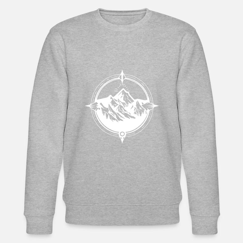 Symbole de voyage Compass Mountains - Sweat bio CHANGER Stanley/Stella Unisexe - gris chiné
