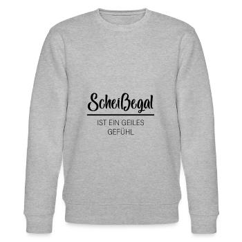 Scheißegal - Ist Ein Geiles Gefühl - Stanley/Stella Unisex Bio-Sweatshirt CHANGER  - Grau meliert - Vorne - Nik (191cm) & Marisol (170cm)