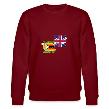 Zimbabwe Royaume-Uni Drapeau britannique Zimbabwéen - Sweat bio CHANGER Stanley/Stella Unisexe - bordeaux - Devant - Nik (191cm) & Marisol (170cm)