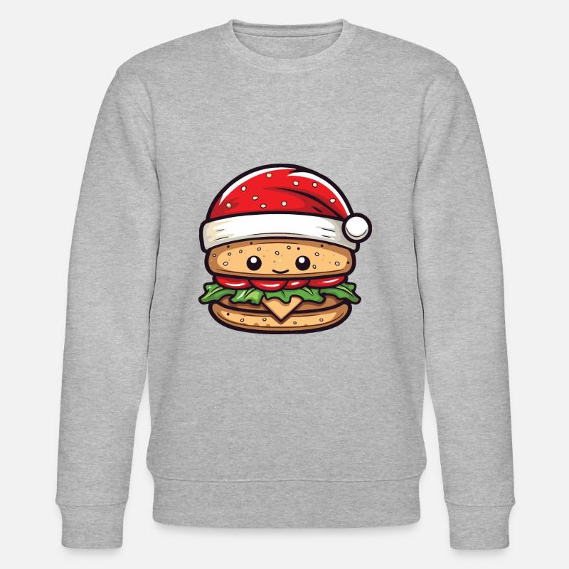 Burger Christmas Comic - Stanley/Stella CHANGER Unisex Organic Sweatshirt - heather grey