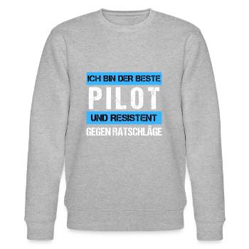 Resistenter Pilot - Stanley/Stella Unisex Bio-Sweatshirt CHANGER  - Grau meliert - Vorne - Nik (191cm) & Marisol (170cm)