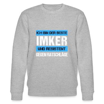 Resistenter Imker - Stanley/Stella Unisex Bio-Sweatshirt CHANGER  - Grau meliert - Vorne - Nik (191cm) & Marisol (170cm)