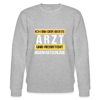 Médecin résistant - Sweat bio CHANGER Stanley/Stella Unisexe - gris chiné - Devant - Nik (191cm) & Marisol (170cm)