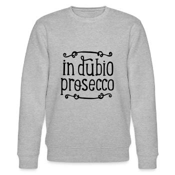 in dubio Prosecco Geschenk Jura - Stanley/Stella Unisex Bio-Sweatshirt CHANGER  - Grau meliert - Vorne - Nik (191cm) & Marisol (170cm)