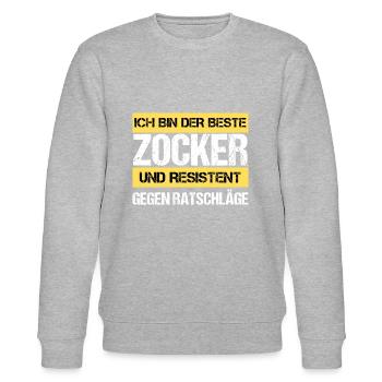 Resistant gambler - Stanley/Stella CHANGER Unisex Organic Sweatshirt - heather grey - Front - Nik (191cm) & Marisol (170cm)
