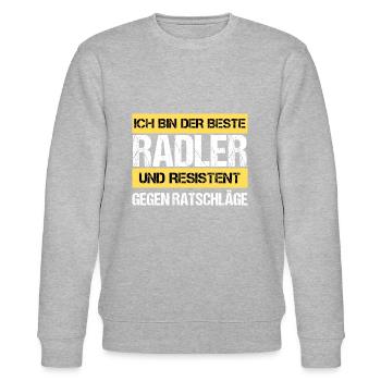 Resistenter Radler - Stanley/Stella Unisex Bio-Sweatshirt CHANGER  - Grau meliert - Vorne - Nik (191cm) & Marisol (170cm)