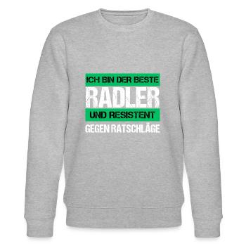 Resistenter Radler - Stanley/Stella Unisex Bio-Sweatshirt CHANGER  - Grau meliert - Vorne - Nik (191cm) & Marisol (170cm)