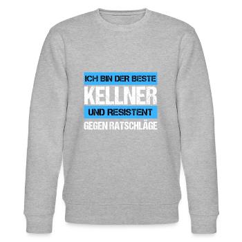 Resistenter Kellner - Stanley/Stella Unisex Bio-Sweatshirt CHANGER  - Grau meliert - Vorne - Nik (191cm) & Marisol (170cm)